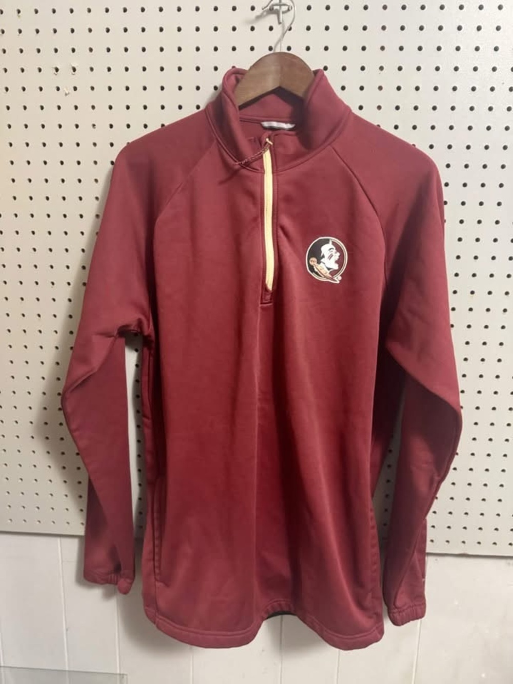 Columbia FSU Maroon Quarter-Zip Pullover with Gold Accent